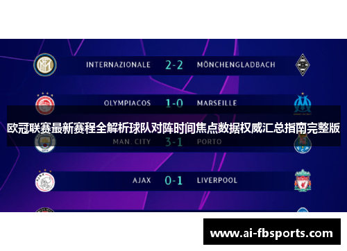 欧冠联赛最新赛程全解析球队对阵时间焦点数据权威汇总指南完整版